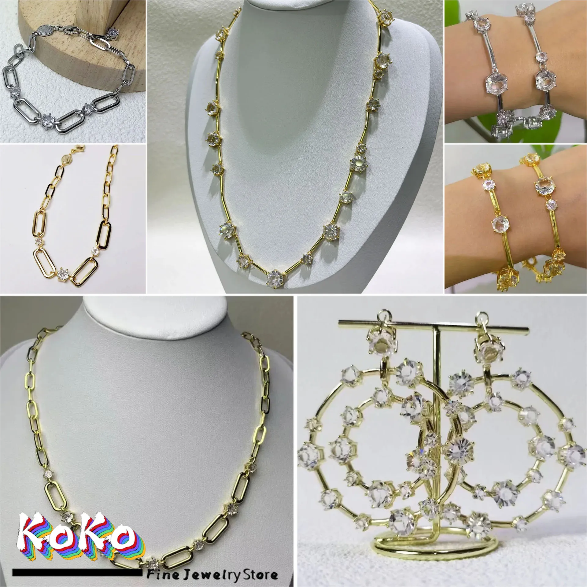 Original Charms Unique Necklace Earrings Bracelets Luxury Trendy Fine Ladies Jewelry Set Crystal Jewelry for Women Party Jewelry
Original Charms Unique Necklace Earrings Bracelets Luxury Trendy Fine Ladies Jewelry Set Crystal Jewelry for Women Party Jewelry