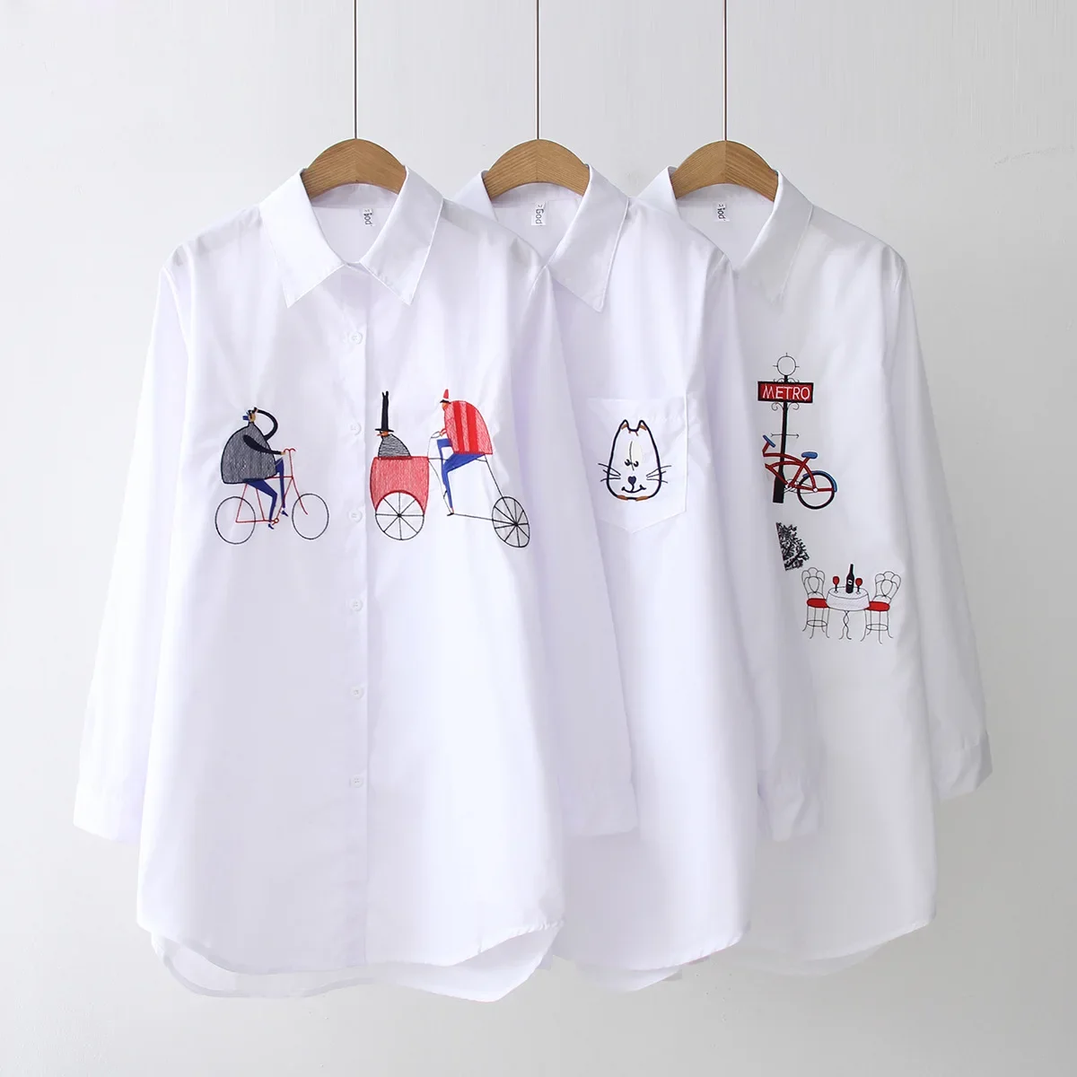 New White Women Blouse 2025 Long Sleeve Cotton Embroidery Blouse Lady Casual Button Design Turn Down Collar Female Shirt
New White Women Blouse 2025 Long Sleeve Cotton Embroidery Blouse Lady Casual Button Design Turn Down Collar Female Shirt