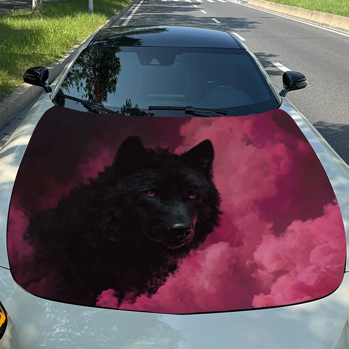 Black Wolf Pink Smoke Car Hood Sticker PVC Self Waterproof Stick, Striking Auto Exterior Accessories Decor Protect Gift for Car
Black Wolf Pink Smoke Car Hood Sticker PVC Self Waterproof Stick, Striking Auto Exterior Accessories Decor Protect Gift for Car