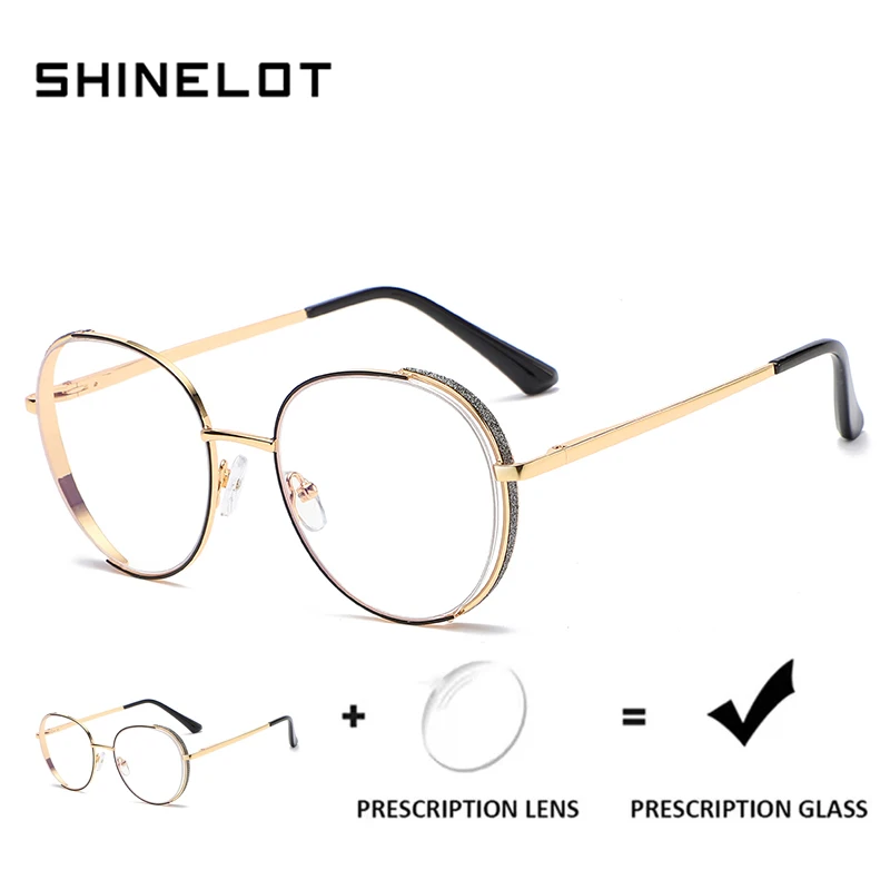 SHINELOT 95395 Literary Myopia Eyewear Women Delicate Round Prescription Glasses Anti Blue Light Photochromic Optical Eyeglasses
SHINELOT 95395 Literary Myopia Eyewear Women Delicate Round Prescription Glasses Anti Blue Light Photochromic Optical Eyeglasses
