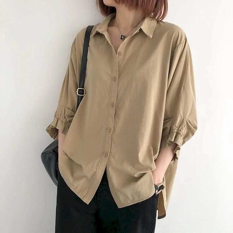 100% Cotton Shirts Fashion Women Blouse 2023 Lantern Sleeve Summer New Thin Korean Fashion Loose Large Size Women Office Tops
100% Cotton Shirts Fashion Women Blouse 2023 Lantern Sleeve Summer New Thin Korean Fashion Loose Large Size Women Office Tops