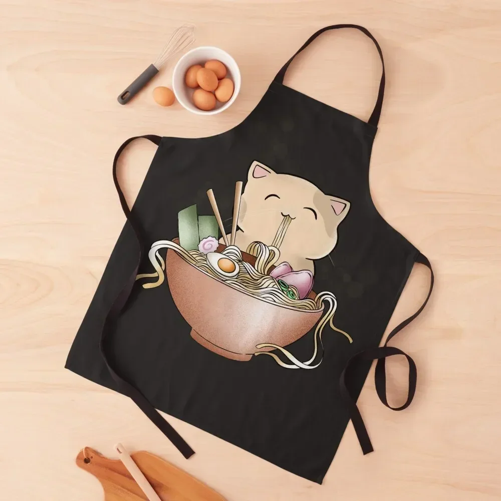 Ramen neko Apron custom women's kitchen Waterproof Women's Dress for home useful pieces Apron 
Ramen neko Apron custom women's kitchen Waterproof Women's Dress for home useful pieces Apron