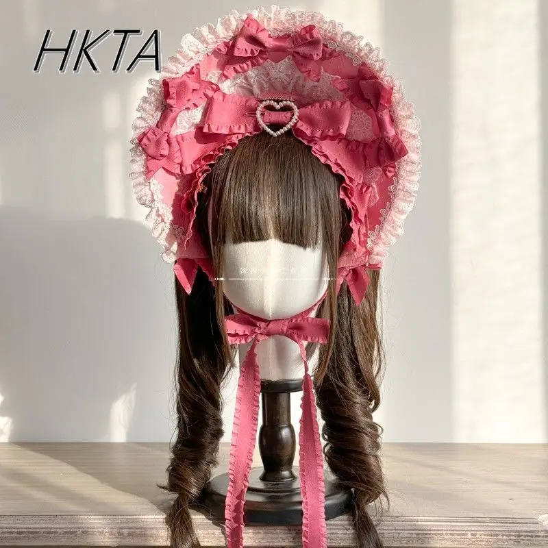 Sweet and Cute Lolita Hats Lace Stitching Bow Pleated Pink Hair Clips Hair Accessories Women Kawaii Mass Production Headgear Hat
Sweet and Cute Lolita Hats Lace Stitching Bow Pleated Pink Hair Clips Hair Accessories Women Kawaii Mass Production Headgear Hat
