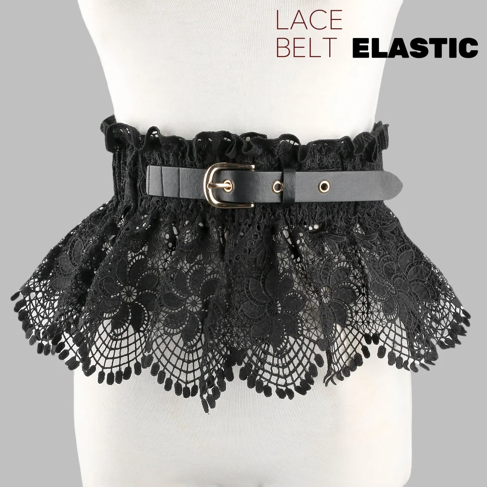 Women Gothic Lace Waist Belt Dress Subculture Black White Lace Waist Accessory Y2K Wide Elastic Waistband Stretch Widening Belt
Women Gothic Lace Waist Belt Dress Subculture Black White Lace Waist Accessory Y2K Wide Elastic Waistband Stretch Widening Belt