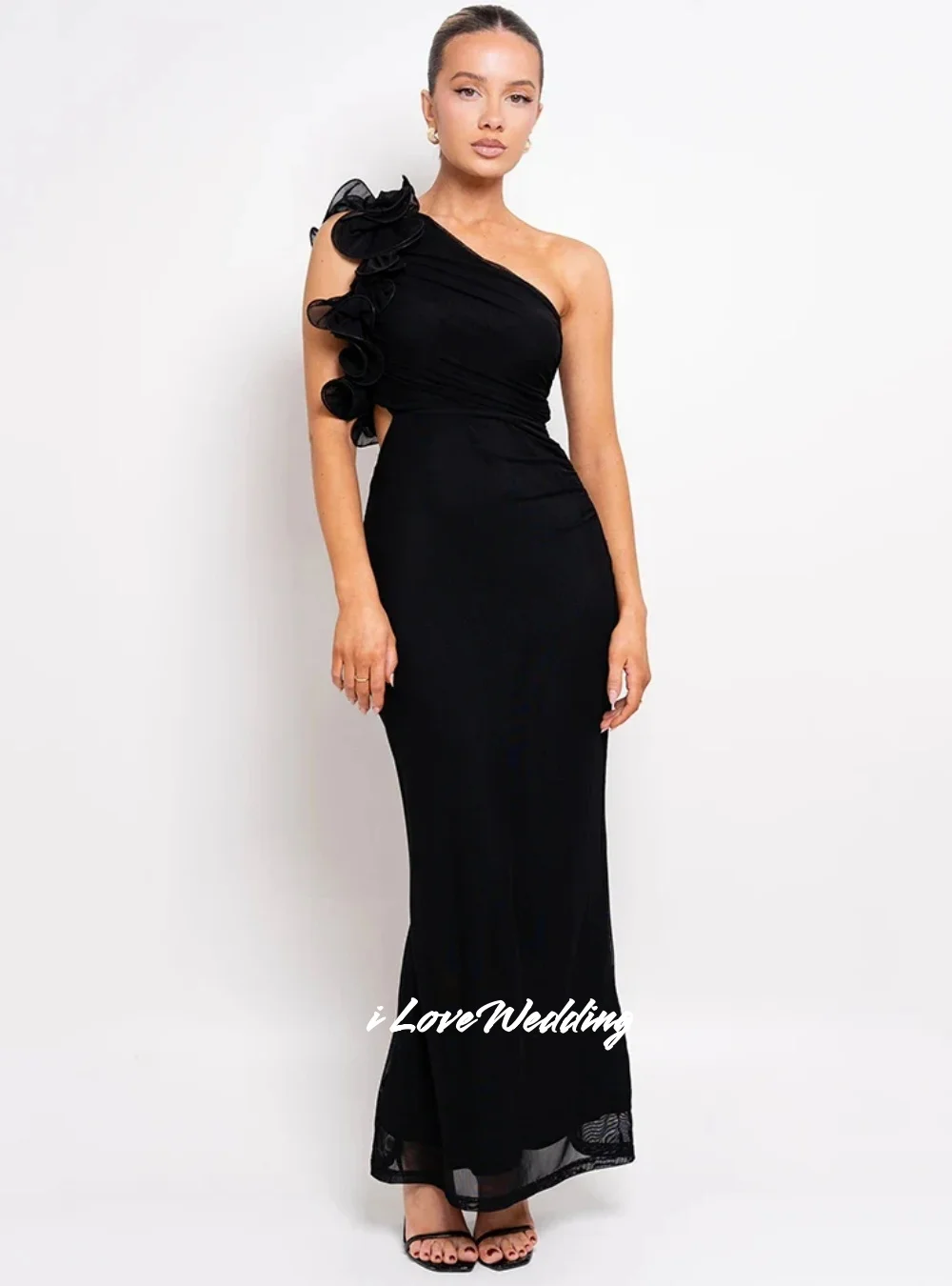 Black One Shoulder Ruffles Prom Dresses Backless Hollow Mermaid فستان سهرة نسائي Pleated Ankle-Length Customized
Black One Shoulder Ruffles Prom Dresses Backless Hollow Mermaid فستان سهرة نسائي Pleated Ankle-Length Customized