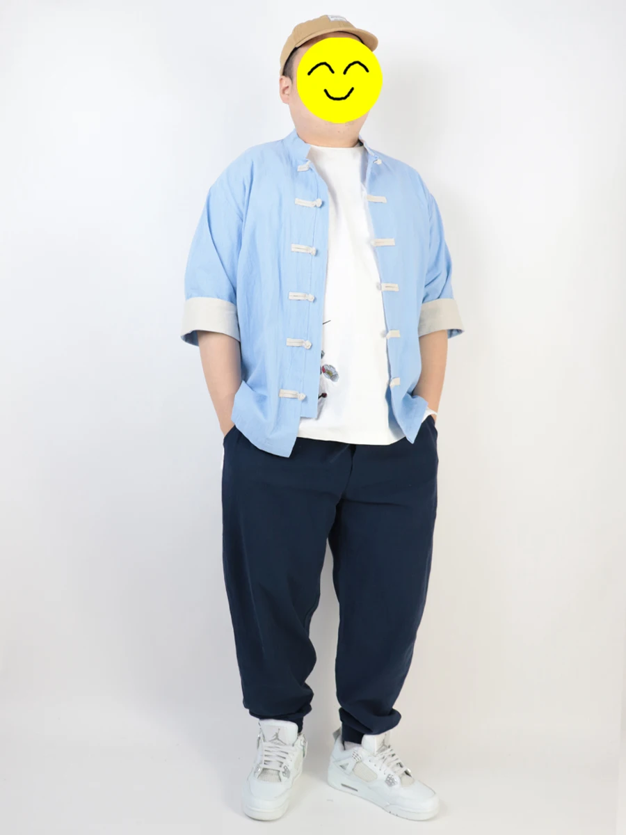 Summer Sle Loose Fit Cotton Linen ort Sve Jaet Youthful Button up Chinese Collar Outerwear for Men
Summer Sle Loose Fit Cotton Linen ort Sve Jaet Youthful Button up Chinese Collar Outerwear for Men