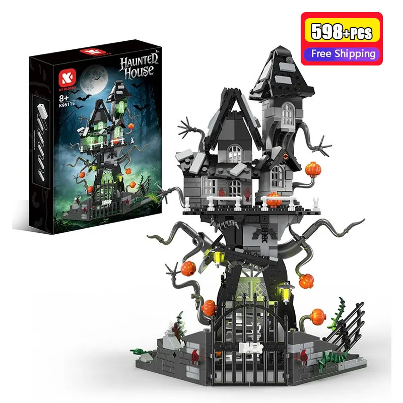589Pcs Halloween Haunted House Building Blocks Set Spooky Ghost Pumpkins Model Lighting DIY Assembly Toys For Holiday Gift
589Pcs Halloween Haunted House Building Blocks Set Spooky Ghost Pumpkins Model Lighting DIY Assembly Toys For Holiday Gift