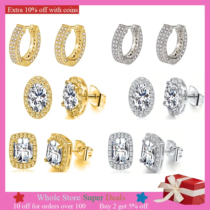 Female rhinestones Round Stud Earrings Vintage Silver Color Wedding White Zircon Stone Earrings For Women jewelry sets luxury
Female rhinestones Round Stud Earrings Vintage Silver Color Wedding White Zircon Stone Earrings For Women jewelry sets luxury