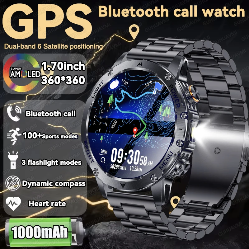 2025 NEW GUHUAVMI Outdoor Military GPS Smartwatch Men 1.7" HD Screen Compass 1000MAH Heart Rate BT Call IP68 Waterproof LED Watc
2025 NEW GUHUAVMI Outdoor Military GPS Smartwatch Men 1.7" HD Screen Compass 1000MAH Heart Rate BT Call IP68 Waterproof LED Watc