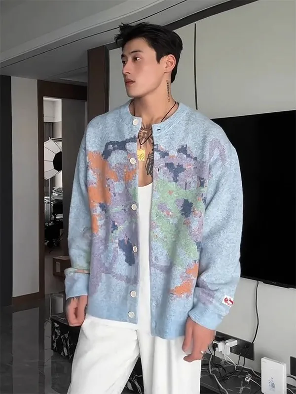 Loose Fit Men's Knitted Cardigan Fair Isle fiti Sweater Autumn Winter New Sle Casual Loose High-End Knitwear
Loose Fit Men's Knitted Cardigan Fair Isle fiti Sweater Autumn Winter New Sle Casual Loose High-End Knitwear