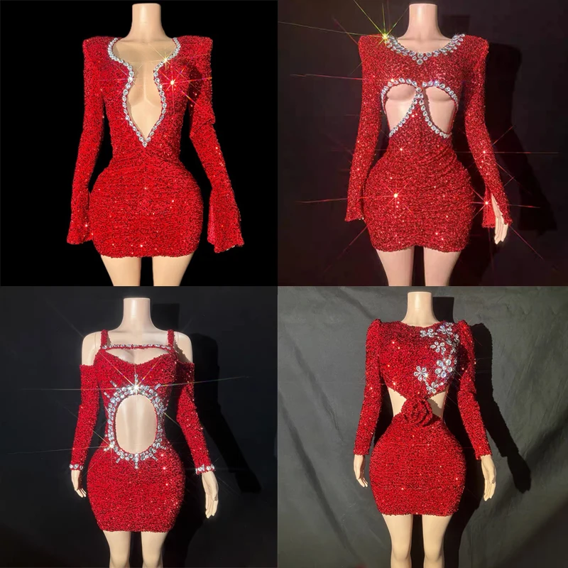4 Colors Women Party Birthday Celebrate Costumes Red Sequins Evening Party Dress Bar Dj Ds Stage Jazz Dance Outfits XS8159
4 Colors Women Party Birthday Celebrate Costumes Red Sequins Evening Party Dress Bar Dj Ds Stage Jazz Dance Outfits XS8159