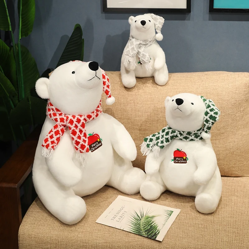 Lovely White Bear Wears Hat Scarf Pillow Xmas Decor Birthday Gift 30/45CM Cute Christmas Series Polar Bear Plush Toys
Lovely White Bear Wears Hat Scarf Pillow Xmas Decor Birthday Gift 30/45CM Cute Christmas Series Polar Bear Plush Toys