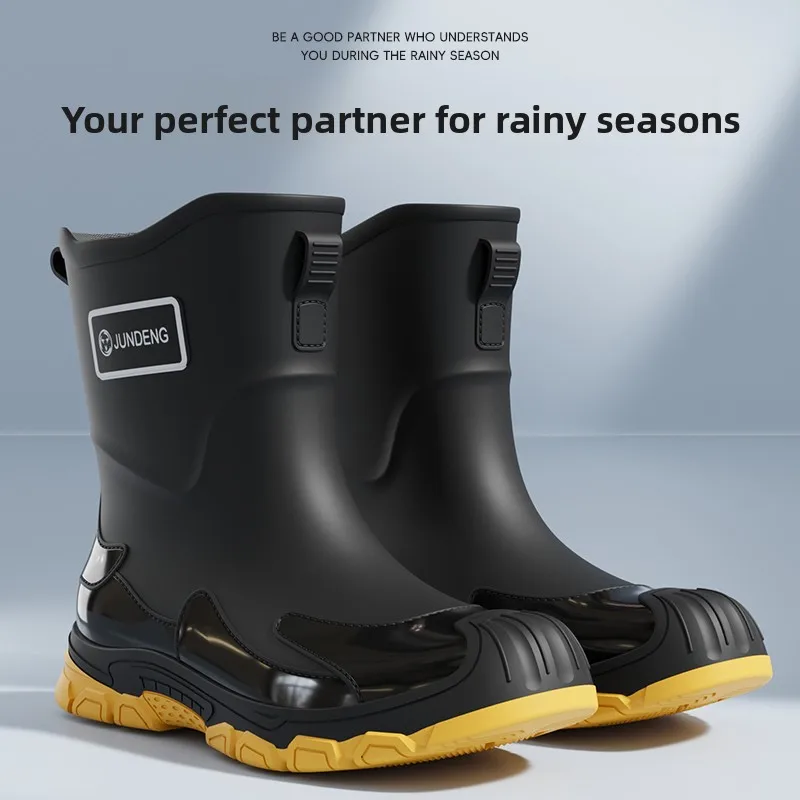 Thi Bot Anti-Slip Waterproof Winter Rain Boots ex Warm Fce Mid-Calf Kitchen Outdoor Work Boots Rubber oes
Thi Bot Anti-Slip Waterproof Winter Rain Boots ex Warm Fce Mid-Calf Kitchen Outdoor Work Boots Rubber oes