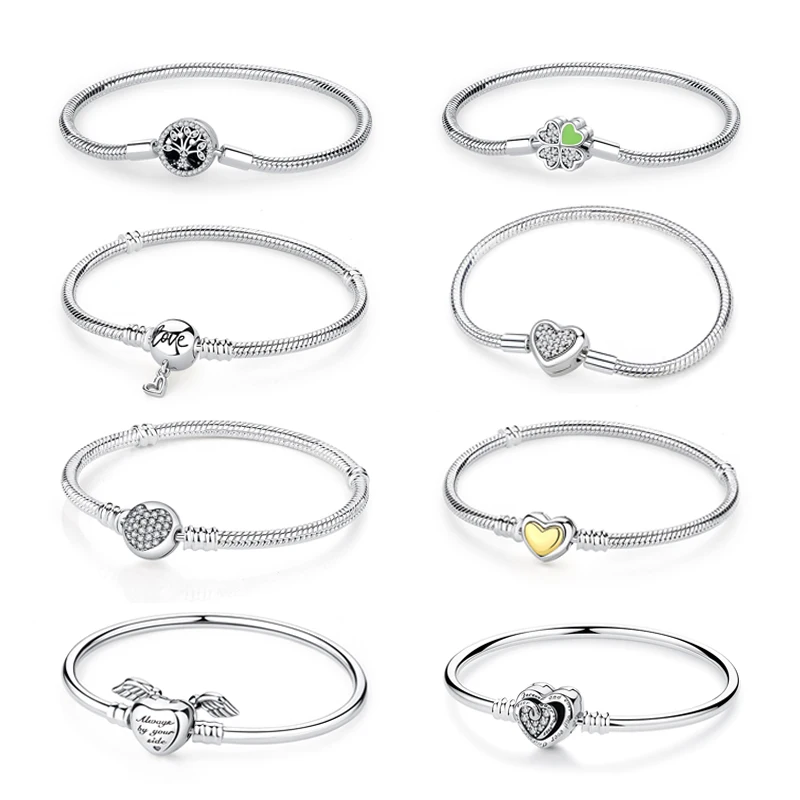 Original 925 Sterling Silver Bracelet For Women Charms Beads Love Heart Bracelets Bangles Snake Chain Luxury DIY Jewelry Gift
Original 925 Sterling Silver Bracelet For Women Charms Beads Love Heart Bracelets Bangles Snake Chain Luxury DIY Jewelry Gift