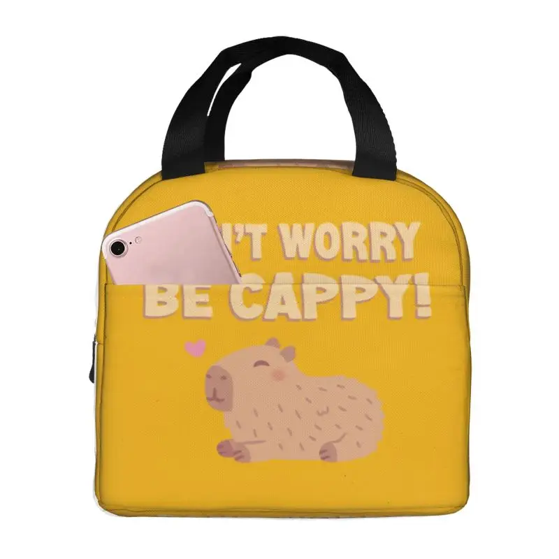 Custom Funny Happy Capybara Thermal Insulated Lunch Bag Women Resuable Lunch Container for Outdoor Picnic Storage Food Bento Box
Custom Funny Happy Capybara Thermal Insulated Lunch Bag Women Resuable Lunch Container for Outdoor Picnic Storage Food Bento Box