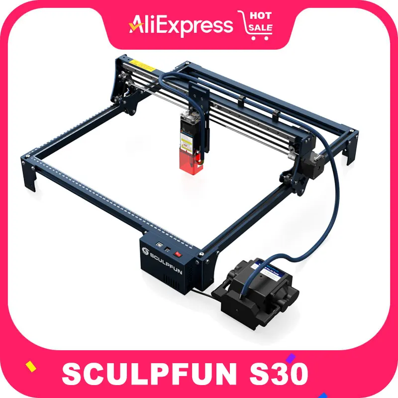 Лазерный гравер SCULPFUN S30 с автоматической системой пневматической системы, гравировальный станок 5 Вт со сменным экраном для защиты глаз объектива
Лазерный гравер SCULPFUN S30 с автоматической системой пневматической системы, гравировальный станок 5 Вт со сменным экраном для защиты глаз объектива