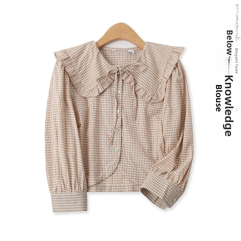 Cute Collar Shirt Plaid Seven Sleeve Button Front Tied Waist Slim Fit Women's Spring Summer New Style Fashion Ladies' Blouse
Cute Collar Shirt Plaid Seven Sleeve Button Front Tied Waist Slim Fit Women's Spring Summer New Style Fashion Ladies' Blouse