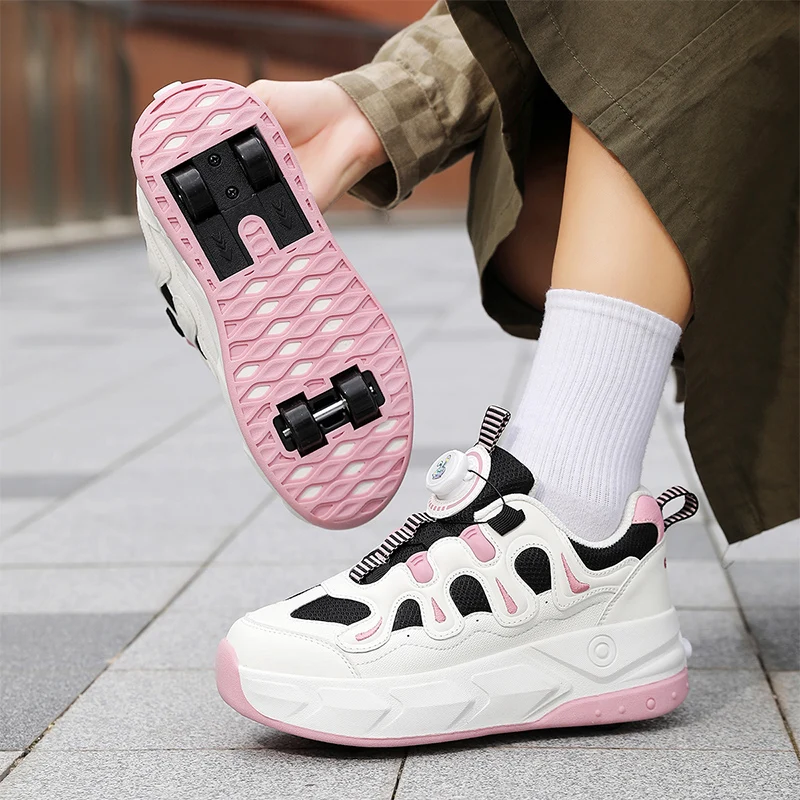 Детские светящиеся кроссовки на четыре колеса, детская обувь со светодиодной подсветкой, обувь для роликовых коньков с зарядкой через USB для мальчиков и девочек, черные, розовые, со светодиодной подсветкой
Детские светящиеся кроссовки на четыре колеса, детская обувь со светодиодной подсветкой, обувь для роликовых коньков с зарядкой через USB для мальчиков и девочек, черные, розовые, со светодиодной подсветкой