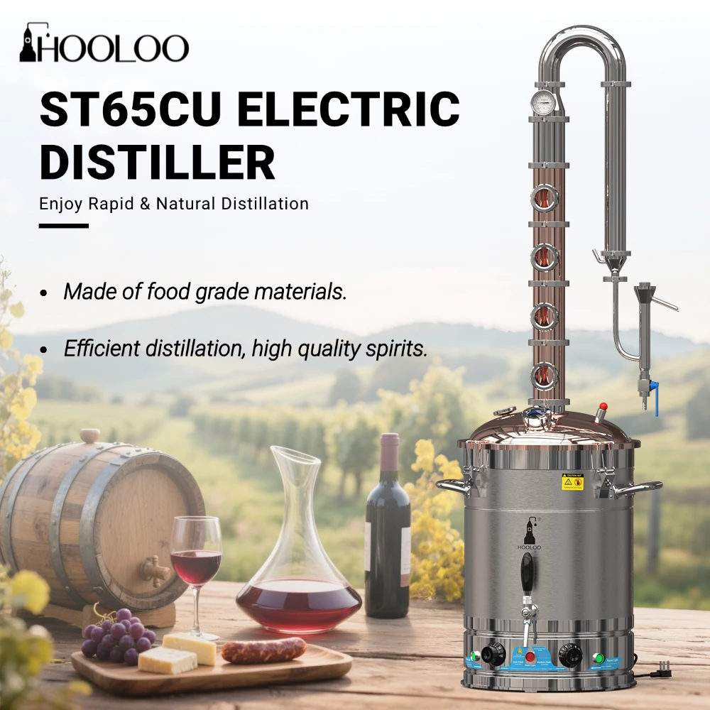 HOOLOO ST65Cu Distiller Copper Lid Copper Column Distillation Home Moonshine Still Bubble Plates Whiskey Brandy Rum Liqueur
HOOLOO ST65Cu Distiller Copper Lid Copper Column Distillation Home Moonshine Still Bubble Plates Whiskey Brandy Rum Liqueur