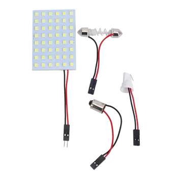 자동차 인테리어 돔 라이트 패널, 화이트 1210 SMD 48 LED, T10 BA9S 페스툰 포함