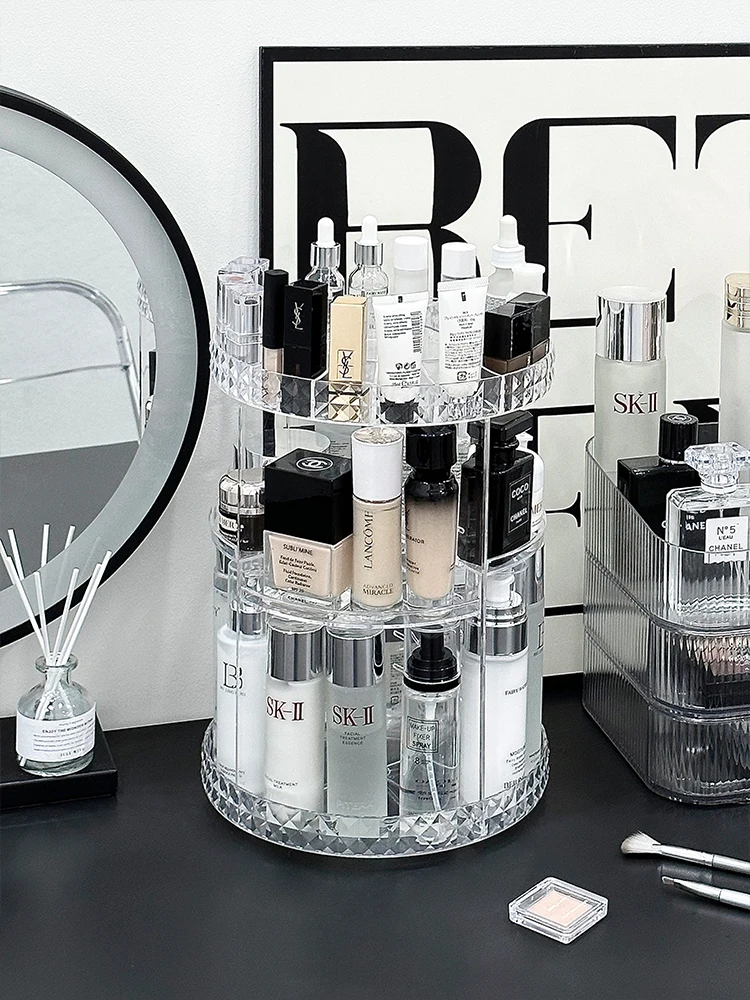 Акриловый органайзер для косметики с большой вместимостью, вращающаяся корзина, настольный органайзер для парфюмерии и ухода за кожей, круглая пластиковая коробка
Акриловый органайзер для косметики с большой вместимостью, вращающаяся корзина, настольный органайзер для парфюмерии и ухода за кожей, круглая пластиковая коробка