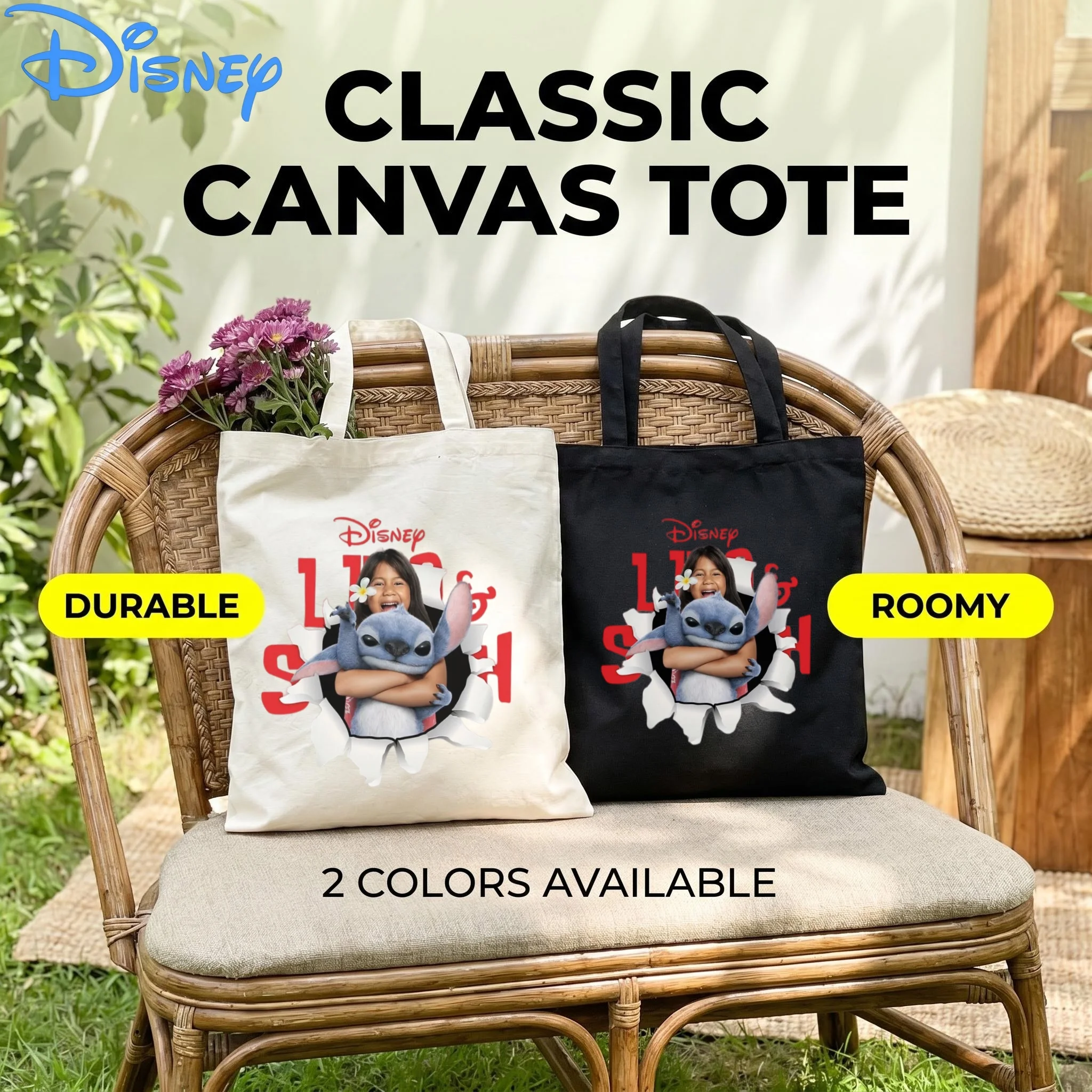 1PC Disney Lilo & Stitch Canvas Tote Bag, Torn Paper Lilo Hug Stitch Red Letter Eco Shoulder Bag
1PC Disney Lilo & Stitch Canvas Tote Bag, Torn Paper Lilo Hug Stitch Red Letter Eco Shoulder Bag