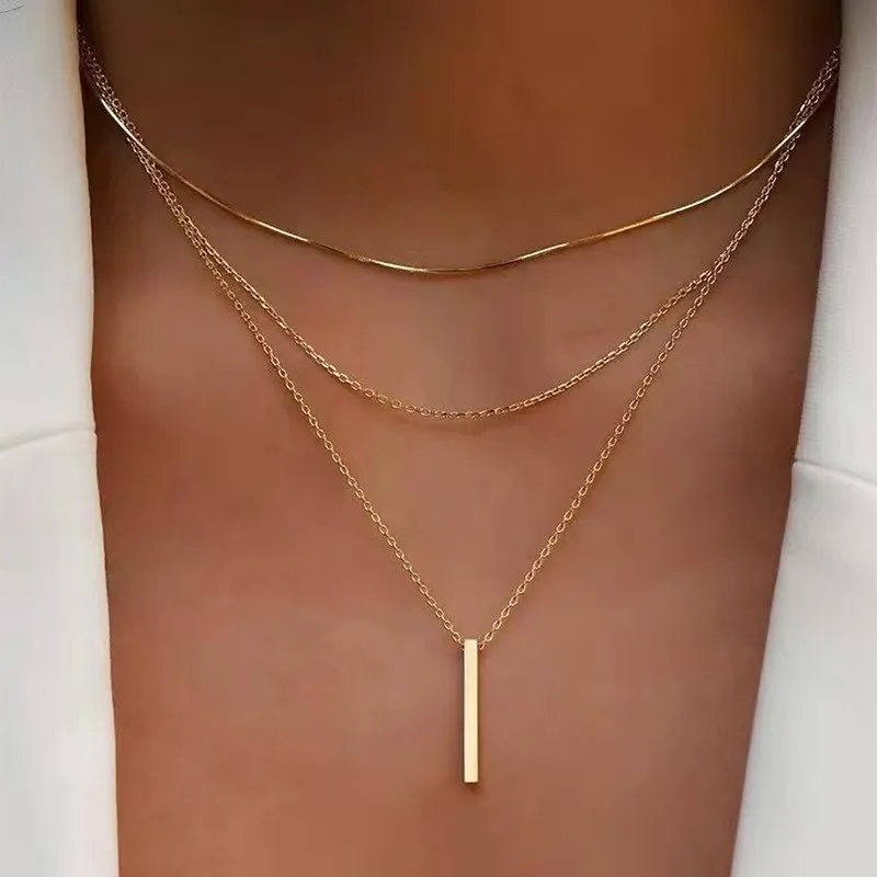 Vintage Minimalist Bohemian Multilayer Necklace for Women Stick Pendant Link Chain Necklace Collarbone Fashion Jewelry Gift
Vintage Minimalist Bohemian Multilayer Necklace for Women Stick Pendant Link Chain Necklace Collarbone Fashion Jewelry Gift
