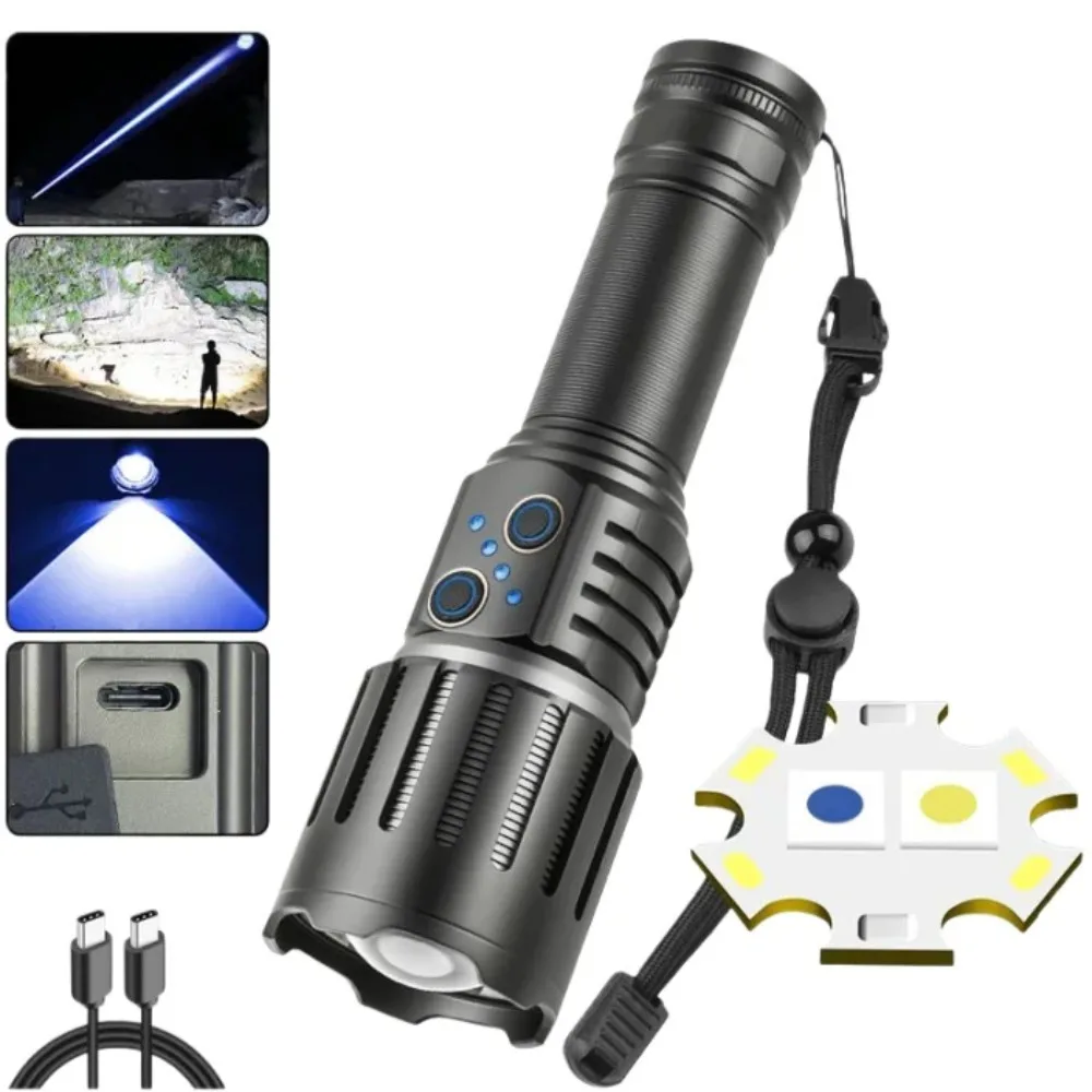 Powerful LED Flashlight Zoomable Rechargeable Tactical Waterproof Torch White+Yellow Super Bright Lamp Fishing Camping
Powerful LED Flashlight Zoomable Rechargeable Tactical Waterproof Torch White+Yellow Super Bright Lamp Fishing Camping