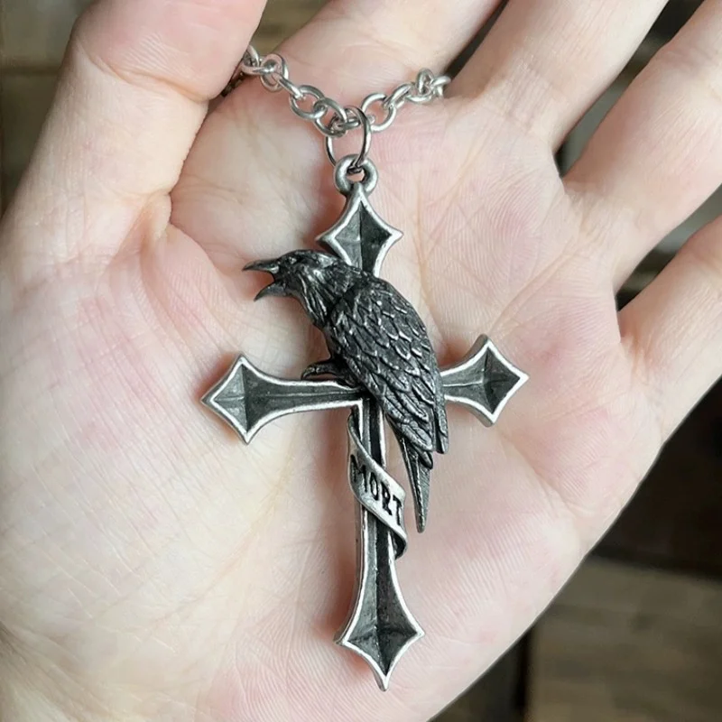 Buyee 925 Sterling Silver Crow Pendant Necklace Unique Punk Gothic Cross Chain for Men Fashion Fine Jewelry Chain with Box
Buyee 925 Sterling Silver Crow Pendant Necklace Unique Punk Gothic Cross Chain for Men Fashion Fine Jewelry Chain with Box