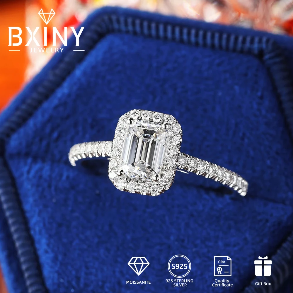 BXINY GRA Certified 1/2CT Emerald/Radiant Cut Moissanite Rings S925 Silver Lab Diamond For Women Halo Wedding Bands Fine Jewelry
BXINY GRA Certified 1/2CT Emerald/Radiant Cut Moissanite Rings S925 Silver Lab Diamond For Women Halo Wedding Bands Fine Jewelry