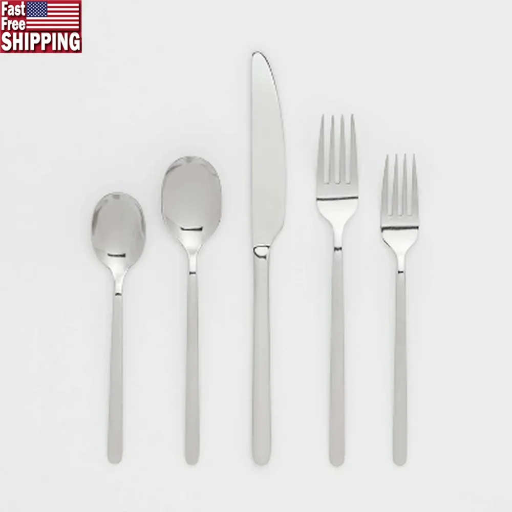 20pc Stainless Steel Flatware Set Silverware Service 4 Includes Dinner Forks Spoons Knives Dishwasher Safe Tableware
20pc Stainless Steel Flatware Set Silverware Service 4 Includes Dinner Forks Spoons Knives Dishwasher Safe Tableware