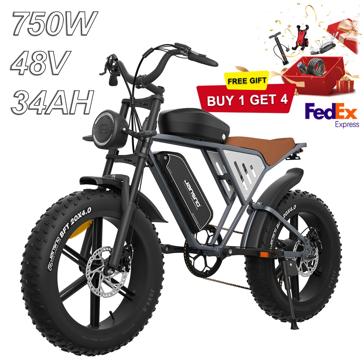 JANSNO X70G Electric Road Bike 750W 48V 34AH Fat Tire E-Bike Hybrid MTB for Adults Off-Road and City Electric Bicycle
JANSNO X70G Electric Road Bike 750W 48V 34AH Fat Tire E-Bike Hybrid MTB for Adults Off-Road and City Electric Bicycle