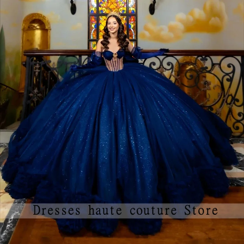 Темно-синие блестящие платья Quinceanera с открытыми плечами и бисером, с кристаллами и бантом, многоуровневый тюль, корсет, вечерние, день рождения, милое платье 16, Vestid
Темно-синие блестящие платья Quinceanera с открытыми плечами и бисером, с кристаллами и бантом, многоуровневый тюль, корсет, вечерние, день рождения, милое платье 16, Vestid