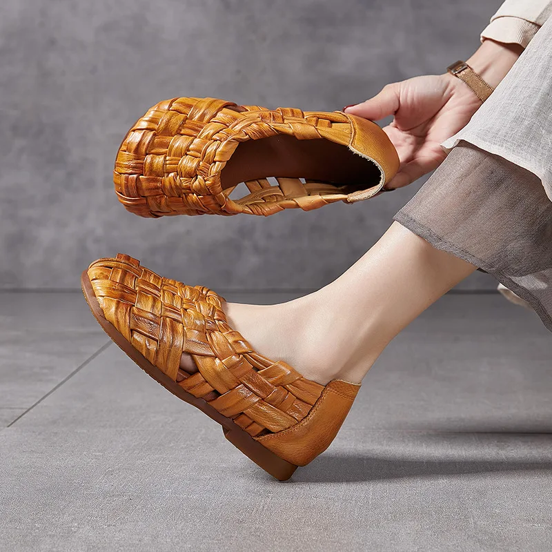 Handmade Woven Sandals Made of Genuine Leather, Retro Women's Leather Sandals Made of Genuine Leather
Handmade Woven Sandals Made of Genuine Leather, Retro Women's Leather Sandals Made of Genuine Leather