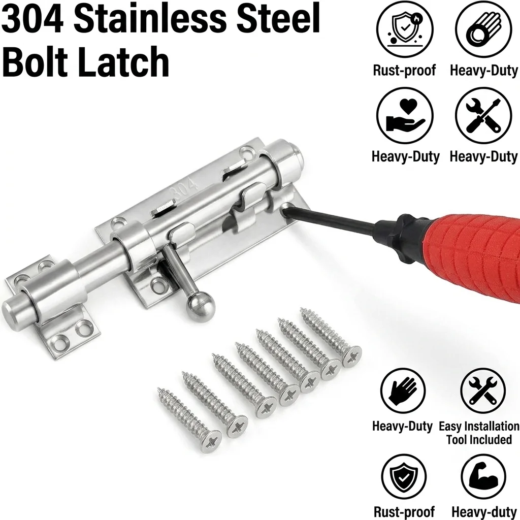 tools and Slide Bolt Gate Latch Heavy Duty for Wooden Fence, Door Latch for Wooden Gate, Vinyl Fence, Barn, Shed, Black
tools and Slide Bolt Gate Latch Heavy Duty for Wooden Fence, Door Latch for Wooden Gate, Vinyl Fence, Barn, Shed, Black