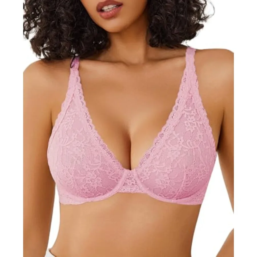 Avidlove Women's Lace Bra Sexy Sheer Underwire Unlined Plunge Everyday Bras Full Coverage Bralettes
Avidlove Women's Lace Bra Sexy Sheer Underwire Unlined Plunge Everyday Bras Full Coverage Bralettes