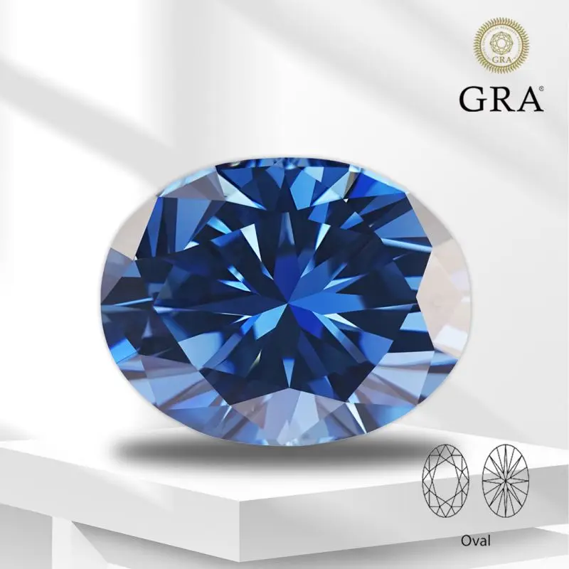 Moissanite Oval Cut Sapphire Blue Color with GRA Certificate Lab Grown Gemstone Jewelry Making Necklace Materials
Moissanite Oval Cut Sapphire Blue Color with GRA Certificate Lab Grown Gemstone Jewelry Making Necklace Materials
