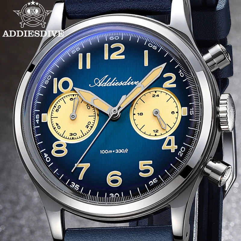 ADDIESDIVE Men’s VK64 Quartz Watch 38mm Retro Design Bubble Lens Chronograph Luminous Nylon Strap 316L Case 100m Waterproof
ADDIESDIVE Men’s VK64 Quartz Watch 38mm Retro Design Bubble Lens Chronograph Luminous Nylon Strap 316L Case 100m Waterproof