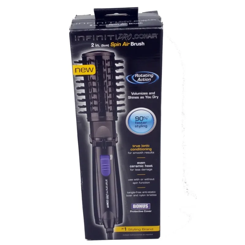 InfinitiPro by Conair Spin Air Rotating Styler/Hot Air Brush, 2-inch, Black BC178
InfinitiPro by Conair Spin Air Rotating Styler/Hot Air Brush, 2-inch, Black BC178