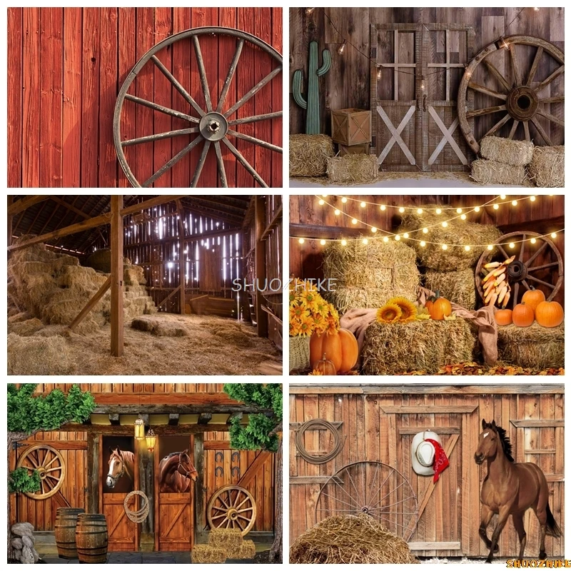 Farm Barn Photo Backdrop Hay Rustic Wooden Door Wheel Photography Background Props for Child Birthday Party Photo Studio
Farm Barn Photo Backdrop Hay Rustic Wooden Door Wheel Photography Background Props for Child Birthday Party Photo Studio