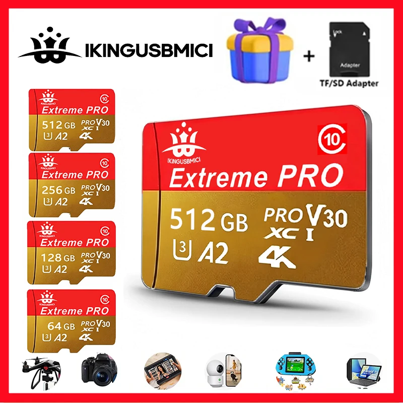Extreme Pro TB 512GB 256GB 64GB 32GB microSDHC SDX C UHS-I Memory Card micro TF 170GB/s Class10 U3 With SD Adapter
Extreme Pro TB 512GB 256GB 64GB 32GB microSDHC SDX C UHS-I Memory Card micro TF 170GB/s Class10 U3 With SD Adapter