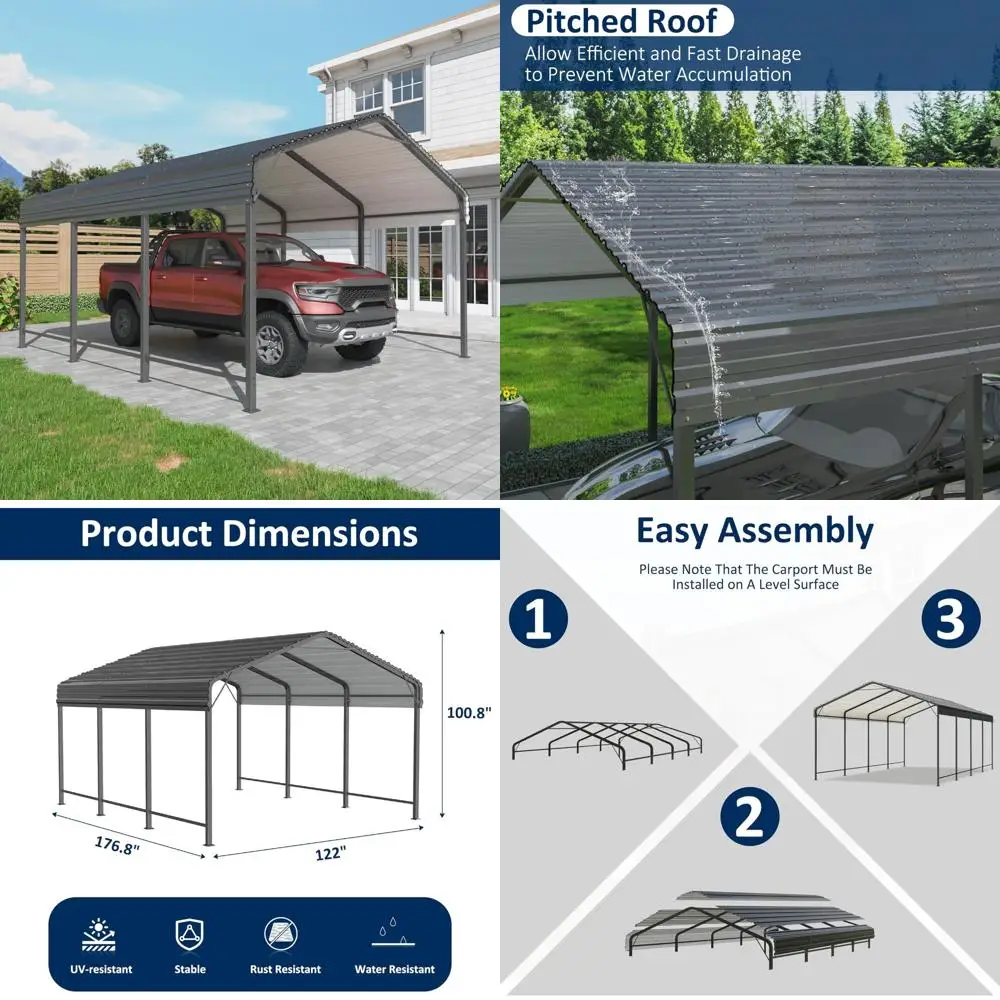 enhanced base heavy-duty outdoor galvanized metal carport for cars, boats, and trucks
enhanced base heavy-duty outdoor galvanized metal carport for cars, boats, and trucks