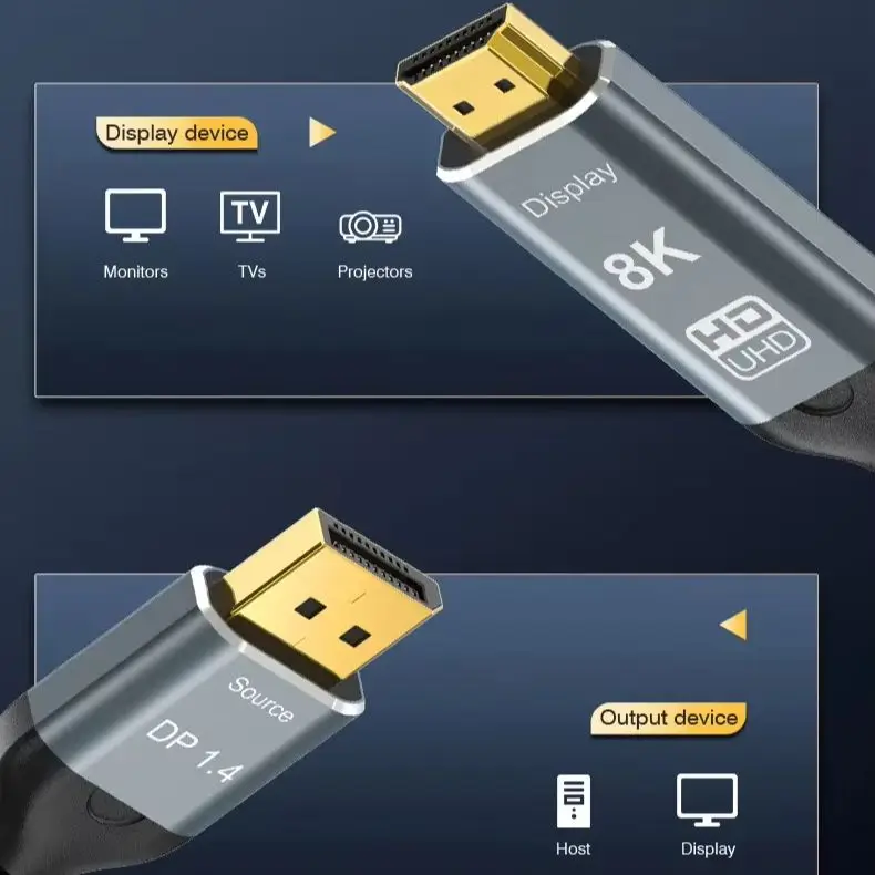 DisplayPort DP to HDMI 8K@60Hz Video Conversion Cable HD Screen Mirroring Adapter For Computer Monitor Television 1/2/3M
DisplayPort DP to HDMI 8K@60Hz Video Conversion Cable HD Screen Mirroring Adapter For Computer Monitor Television 1/2/3M