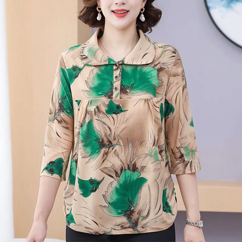Summer New Style Elegant Fashion Printing Turn-down Collar Shirts Women Clothes Casual Simplicity All-match Thin Loose Tops
Summer New Style Elegant Fashion Printing Turn-down Collar Shirts Women Clothes Casual Simplicity All-match Thin Loose Tops