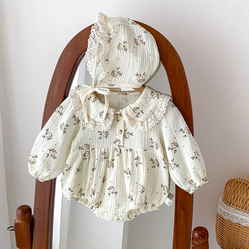 2025 Spring Newborn Infant Baby Girls Romper+Hat 2PCS Lapel Floral Rompers Kids Fashion Baby Clothing Newborn Baby Girl Jumpsuit
2025 Spring Newborn Infant Baby Girls Romper+Hat 2PCS Lapel Floral Rompers Kids Fashion Baby Clothing Newborn Baby Girl Jumpsuit