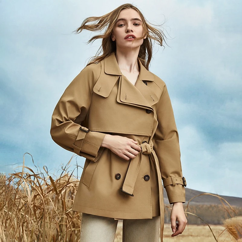 British Style Women's Trench Coat Mid-Length Khaki Jacket Autumn Fashion Petite Windbreaker
British Style Women's Trench Coat Mid-Length Khaki Jacket Autumn Fashion Petite Windbreaker