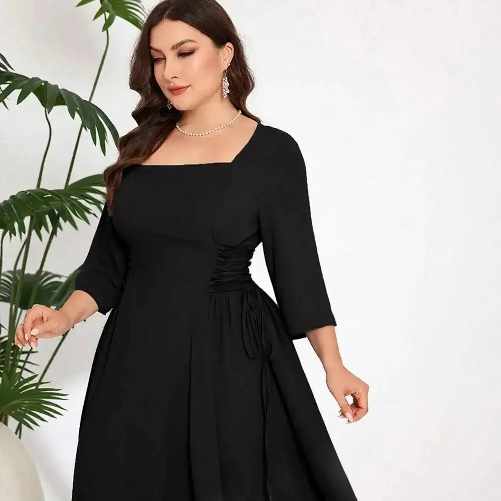 Plus Size International Station Women's Elegant Style Square Neck Dress, Autumn and Winter High-end Sense, Age Reducing Design
Plus Size International Station Women's Elegant Style Square Neck Dress, Autumn and Winter High-end Sense, Age Reducing Design