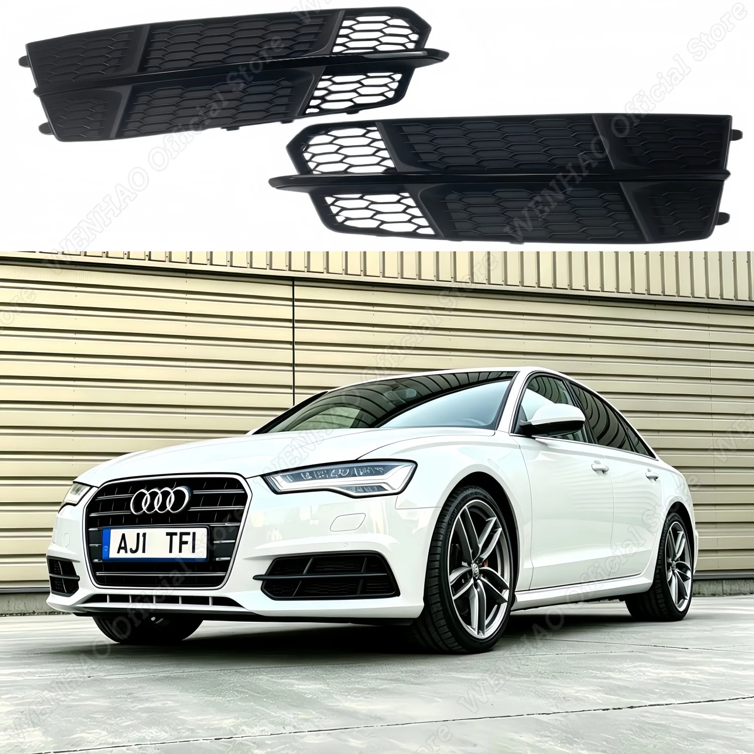 1Pair Car Front Bumper Fog Light Cover For Audi A6 C7 A6L S-Line 2016-2018 Black Honeycomb Mesh Grille Tuning Foglamp Frames
1Pair Car Front Bumper Fog Light Cover For Audi A6 C7 A6L S-Line 2016-2018 Black Honeycomb Mesh Grille Tuning Foglamp Frames