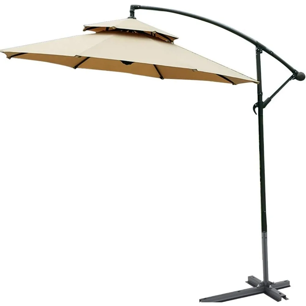 Cantilever Patio Hanging Umbrella, 270 Cm Round Awning with Cross Base, Double Top, 8 Ribs, Rocker Design, 5 Colors,
Cantilever Patio Hanging Umbrella, 270 Cm Round Awning with Cross Base, Double Top, 8 Ribs, Rocker Design, 5 Colors,