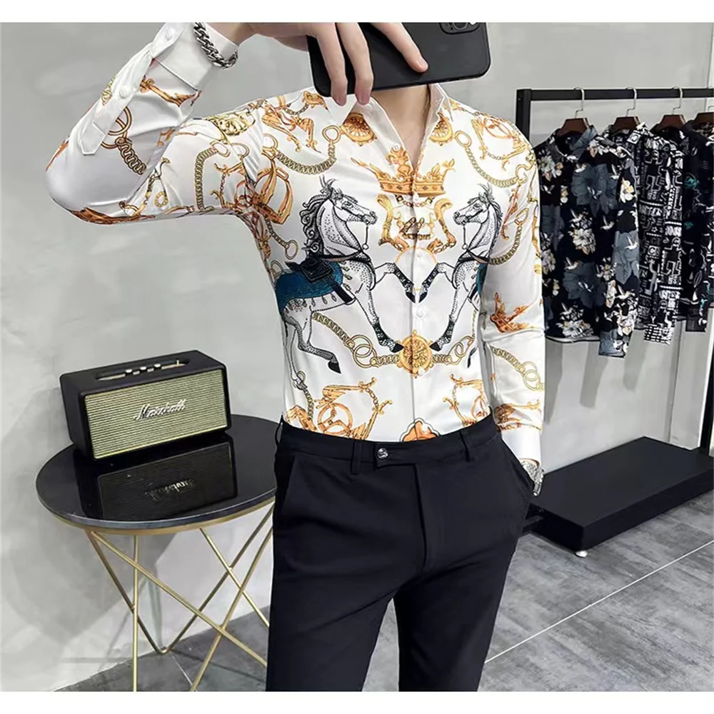 2024 new shirt Europe and the United States popular shirt men's personality printed long-sleeved shirt
2024 new shirt Europe and the United States popular shirt men's personality printed long-sleeved shirt